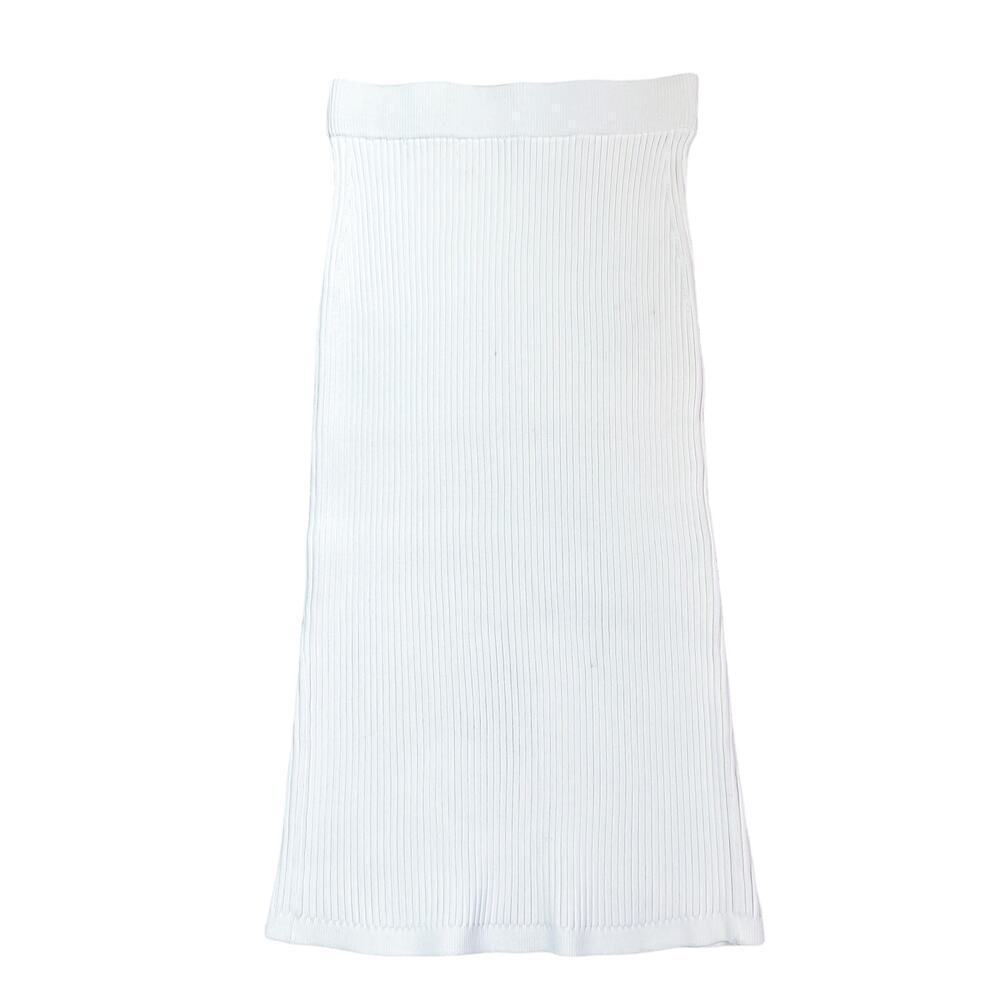 Knit Midi Skirt in White Size S